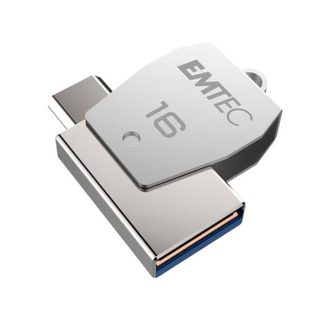 Clé USB 16Go EMTEC 2en1 Dual micro-USB T250 chrom& #2013265923