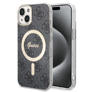 Coque pour iPhone 15 / iPhone 14 / iPhone 13 - Guess IML 4G MagSafe (GUHMP15SH4STK) - Noir