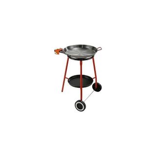 Set paella - GARCIMA - Andreu - Plat poli Ø 46 cm - 12 parts / Réchaud 40 cm - 11 40 kw - 3 pieds plateau roulettes
