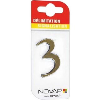 Chiffre autocollant 3 40mm or sur carte