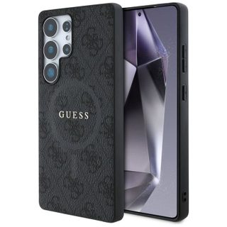 Coque telephone - bumper telephone Guess futera do SAMSUNG S25 GUHMS25SG4GFRK (Magnetic PU 4G Ring Classic Logo) czarny