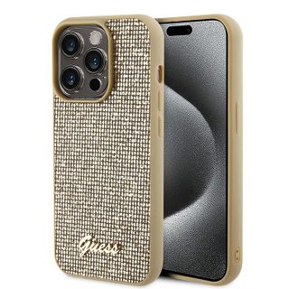 Coque Guess Disco Metal Script pour iPhone 15 Pro Max - Gold
