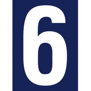 Chiffre adhésif N° rue 6 sur carte