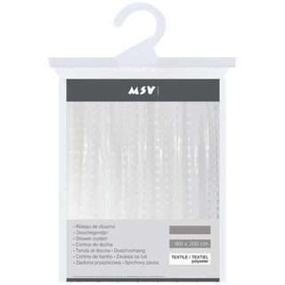 MSV Rideau de douche L.180 x H.200 cm blanc en PVC Bristol