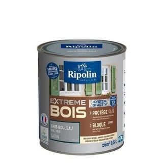 RIPOLIN Peinture Bois Satin Haute Protection 10 ans qui Protège et Magnifie vos Bois - Gris bouleau