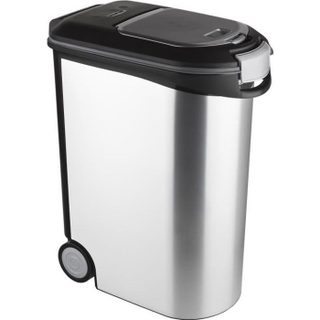 CURVER Conteneur à croquettes pour chien 20 kg - 54L - Aspect métal