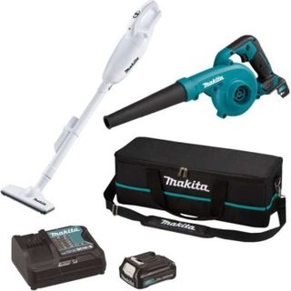 Makita - CL108FDZW+UB100DZ Ensemble aspirateur et souffleur avec now. Li-Ion 12V 2.0Ah BL1021B chargeur DC10SB sacoche
