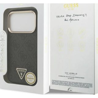 Guess 4G Triangle Logo Case with MagSafe for iPhone 17 Pro 6.3 Black Gold - GUHMP17LP4GTDGMK