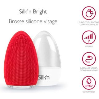 Brosse nettoyante pour le visage Silkn BRIGHT rouge - Rechargeable - hypoallergénique