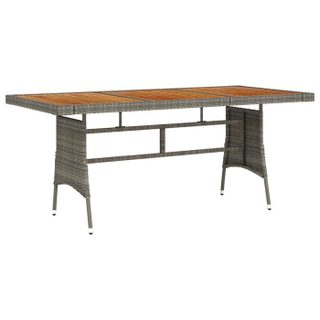 Vidaxl Table de jardin Gris 160x70x72 cm Résine tressée et acacia