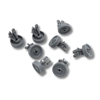 Jeu de 8 roulettes de panier inférieur Lave-vaisselle 481252888112 WHIRLPOOL BAUKNECHT IGNIS LADEN KITCHENAID RADIOLA IKEA BR