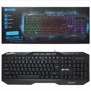 Clavier gaming filaire - FURY - Hellfire 2 - LED multicolore 4 niveaux - Anti-ghosting 11 touches - Touches low-profile