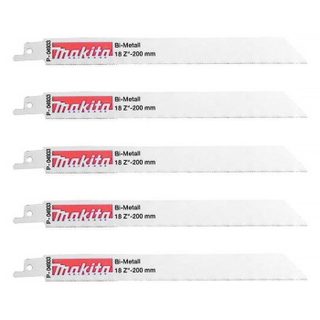Lot de 5 lames de scie sabre MAKITA P-04933 Bi-Métal flexible pour acier et Inox (1 5 à 2 5 mm) 200 mm