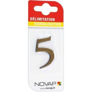 Chiffre autocollant 5 40mm or sur carte