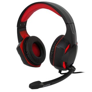 Pro Gamer Amstrad Basic AMS H555 rouge avec Rétroéclairage LED - 40mm Power Bass avec micro intégré réglage volume