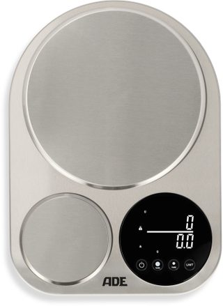 Balance de cuisine duo digitale - ADE - ISABELLA - Acier inoxydable/Plastique - 23x165 cm - Inclus 3 piles AAA