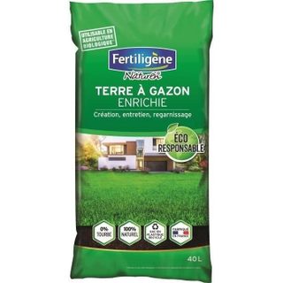 FERTILIGENE Terre à gazon enrichie responsable 40 L