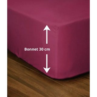 Drap-housse - LOVELY HOME - LH71610 - 180x200+30 cm - Fuchsia