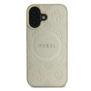 Coque Arrière pour iPhone 16 Résistante MagSafe Guess Dorée