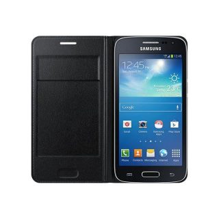 Etui à rabat - SAMSUNG - EF-WG386BB - Noir - Compatible Galaxy Core - Coque rigide