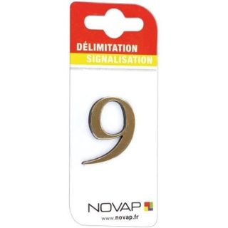 Chiffre autocollant 9 40mm or sur carte