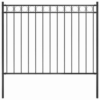 vidaXL Clôture de jardin ASSEN en acier noir 1 7 x 1 2 m 146314