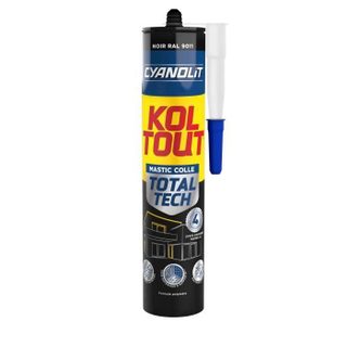 Colle de fixation et détanchéité - CYANOLIT - Total tech - Noir - Cartouche 290 ml - Polyvalente - Haute résistance et flexible