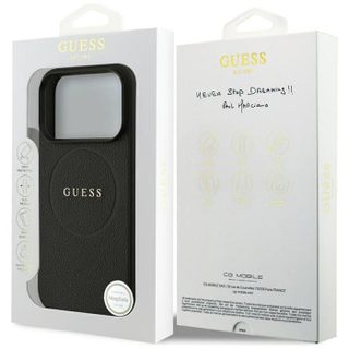 Guess Grained Ring Case with MagSafe for iPhone 17 Pro Max 6.9 Black - GUHMP17XPGHSMMK