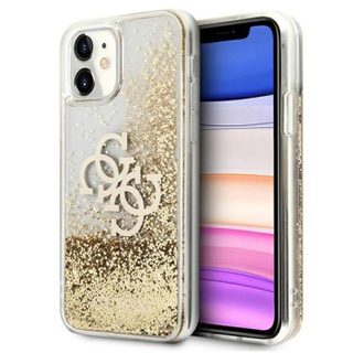 Coque telephone - bumper telephone Guess GUHCN61LG4GGO Coque pour iPhone 11 61 4G Big Liquid Glitter Doré
