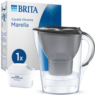 Carafe filtrante BRITA - Marella Graphite - Capacité 2 4L dont 1 4L deau filtrée - 1 Cartouche Maxtra Pro All-In-1 incluse