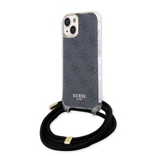 Coque Guess Crossbody Cord 4G Print avec cordon pour iPhone 15 - Black