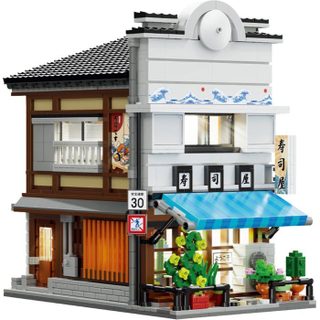 CADA Bâtiments - Jeu de construction - Magasin de Sushi Japonais - 1665 pièces - Dès 14 ans - LED inclus