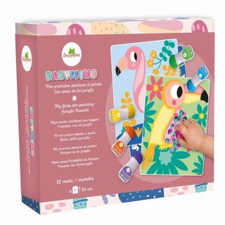Peinture à points - SYCOMORE - Babyssimo Amis de la Jungle - 6 tampons - Dès 3 ans