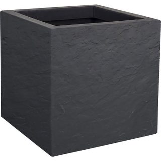 EDA Pot carré plastique Durdica Up anthracite 29,5 x 29,5 x h.29,5 cm