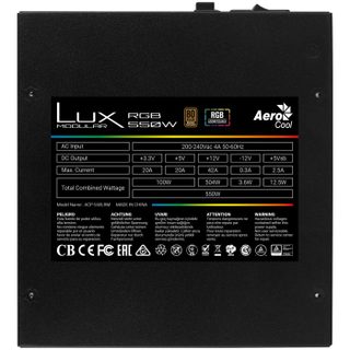 AeroCool AEROCOOL - LUX RGB 550M - Semi-modulaire - 550W - 80PLUS Bronze