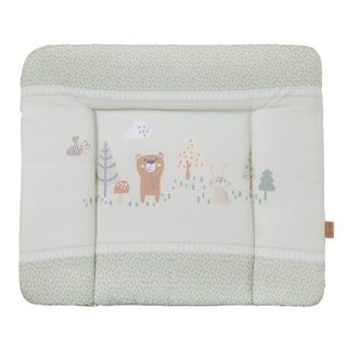 Matelas à langer - ROBA - WOODLAND BUDDIES - 85 x 75 cm - Bords réhaussés - Vert pastel motif animaux