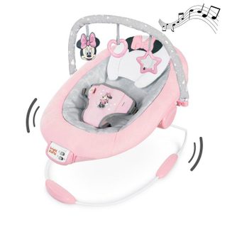 DISNEY BABY -MINNIE-Transat bébé arche avec jouets déveil Disney amovible 8 Mélodies Vibrations calmantes Cale tête évolutif