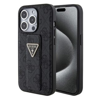 Coque Guess Grip Stand 4G Triangle Strass pour iPhone 15 Pro Max - Black