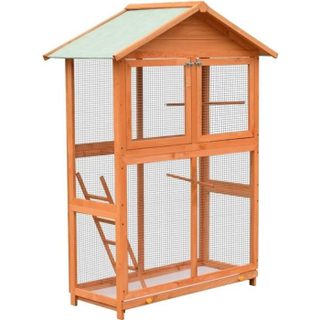 vidaXL Cage à oiseaux Pin massif et bois de sapin 125 5x59 5x164 cm