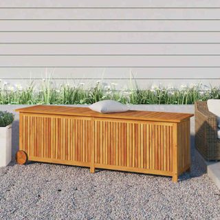 vidaXL Boîte de rangement de jardin avec roues 150x50x58cm bois acacia 319713