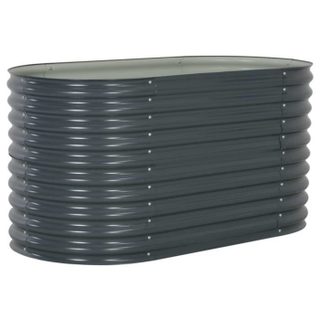 Jardinière - vidaXL - 160x80x81 cm - Acier galvanisé - Gris - Rectangulaire