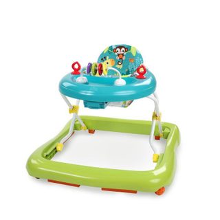 BRIGHT STARTS Trotteur bébé pliable- Safari- Jouets interactifs Hauteur Réglable cadeau bébé 6M+