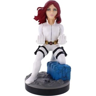 Figurine Support - Marvel - Black Widow - Chargeur Manettes PS4/XBOX ONE - 20 5 cm - Câble USB 3m