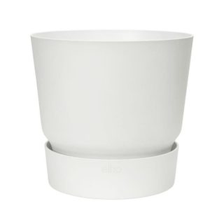 Pot de fleurs - GREENVILLE - Plastique - Blanc - Rond - Ø29 5xH27 8cm - 100% récyclé - ELHO