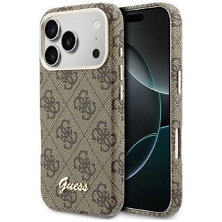 Coque Guess 4G Script MagSafe pour iPhone 17 Pro - Brown