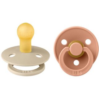 Sucette bébé - BIBS - Colour - Embout rond - Pack de 2 - Caoutchouc naturel - Taille 1 Vanilla Peach