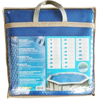 Bâche à bulles pour piscine bois - UBBINK - Rectangulaire 350x650 - Bleue - 400 microns