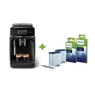 Machine expresso broyeur automatique - PHILIPS - EP2225/10 - 1500 W - 275 g de grains - Noir mat + 2 Kit dentretien AquaClean