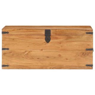 Soldes FlottantsCoffre 90x40x40cm - SHIELD - charge: 100 kg - Banc de rangement - Bois dacacia solide A333772
