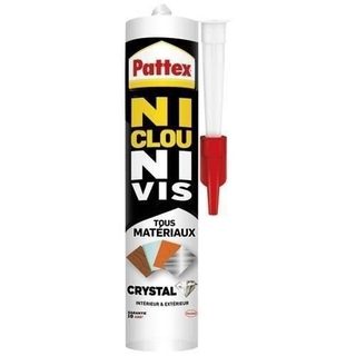 Pattex Colle Tous Matériaux, Multi-usages Ni Clou Ni Vis, Transparente, Cartouche 290 G